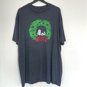 Peanuts Snoopy Christmas Tee Gray 2X